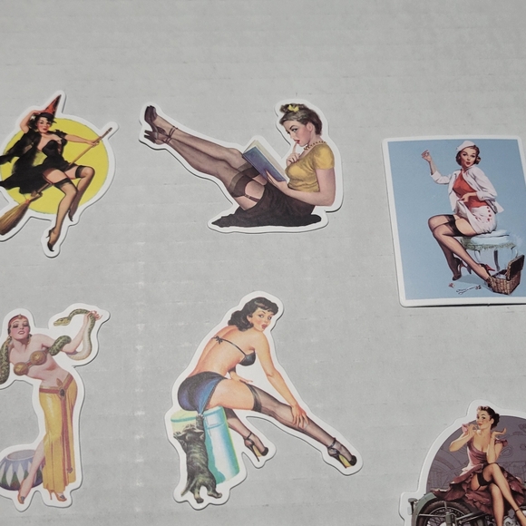 Set of 14 Vintage Sexy Pin Up Girl Vinyl Stickers  NEW - Picture 4 of 7